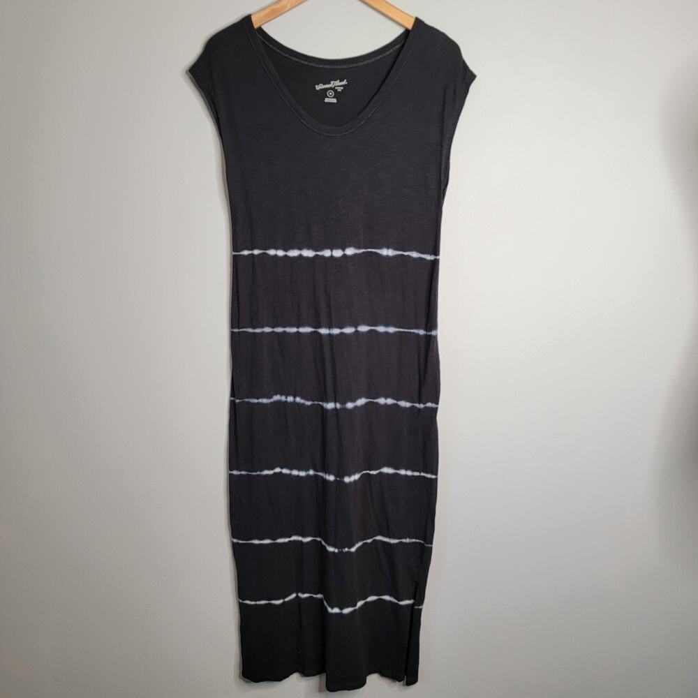 Black Tie Dye T-Shirt Dress 100% Cotton XS Hippie Boho Grunge Witchy Beach Y2K